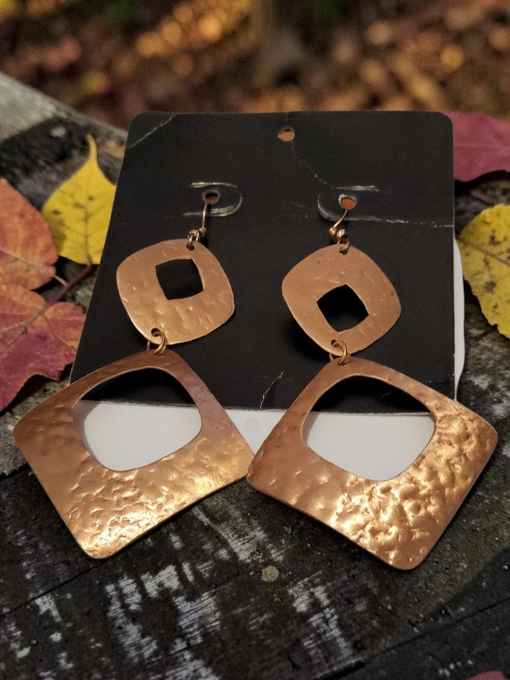 10 / $10 Hammered Copper Drop Earrings